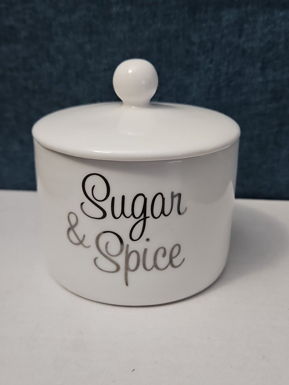Ceramic Sugar Bowl with Lid | "Sugar & Spice"